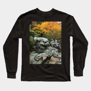 Shishi Statue at a Japanese Shrine Long Sleeve T-Shirt